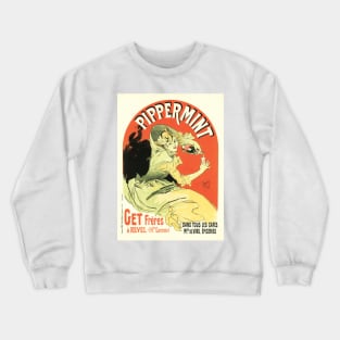 PIPPERMINT Mint Liqueur Aperitif Alcohol Beverage Jules Cheret Vintage French Crewneck Sweatshirt